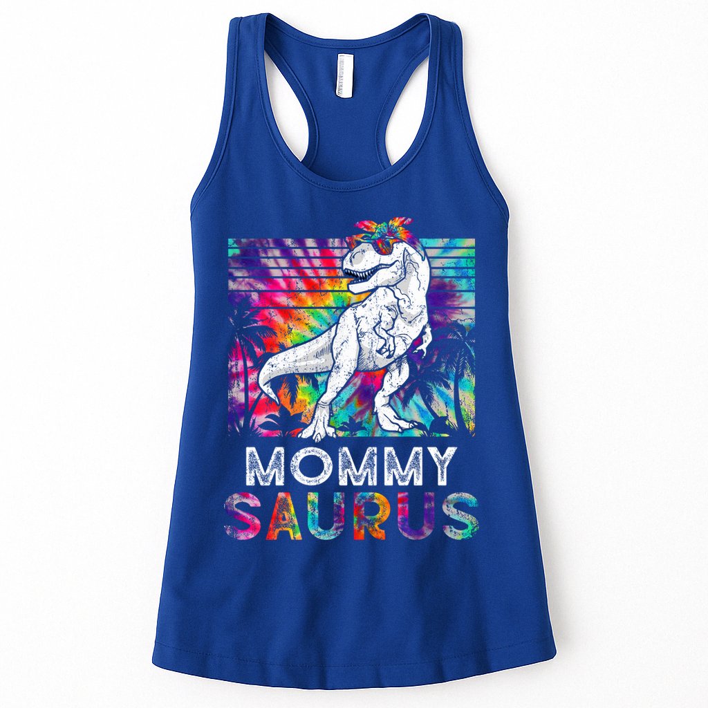 Mommysaurus Dinosaur Mommy Saurus Family Matching Tie Dye Cool Gift Womens Tank Top