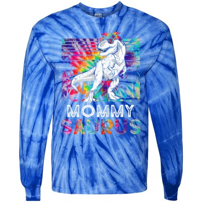 Mommysaurus Dinosaur Mommy Saurus Family Matching Tie Dye Cool Gift Tie-Dye Long Sleeve Shirt