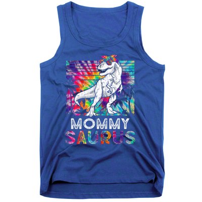 Mommysaurus Dinosaur Mommy Saurus Family Matching Tie Dye Cool Gift Tank Top