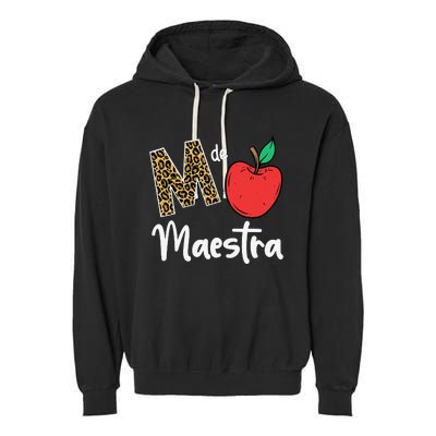 M De Maestra Bilingue Spanish Latina Teacher Garment-Dyed Fleece Hoodie