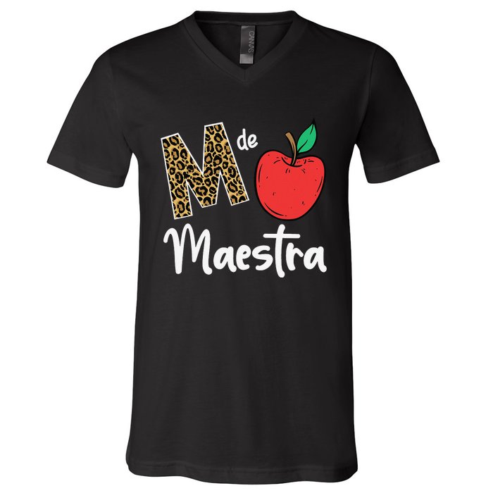 M De Maestra Bilingue Spanish Latina Teacher V-Neck T-Shirt