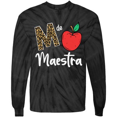 M De Maestra Bilingue Spanish Latina Teacher Tie-Dye Long Sleeve Shirt