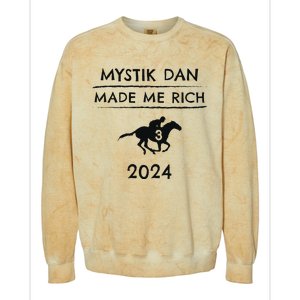 Mystik Dan Made Me Rich 2024 Winner Betting Horse Racing Colorblast Crewneck Sweatshirt