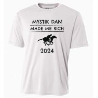 Mystik Dan Made Me Rich 2024 Winner Betting Horse Racing Cooling Performance Crew T-Shirt