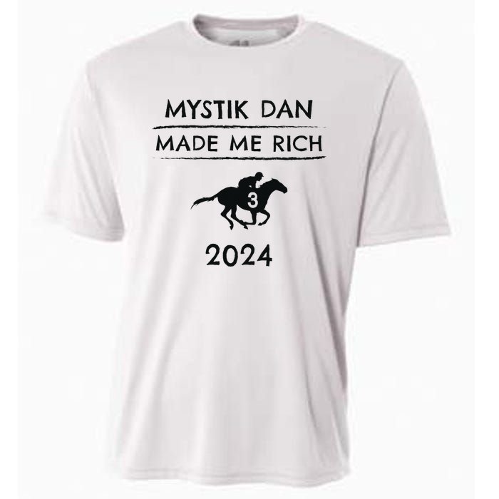 Mystik Dan Made Me Rich 2024 Winner Betting Horse Racing Cooling Performance Crew T-Shirt