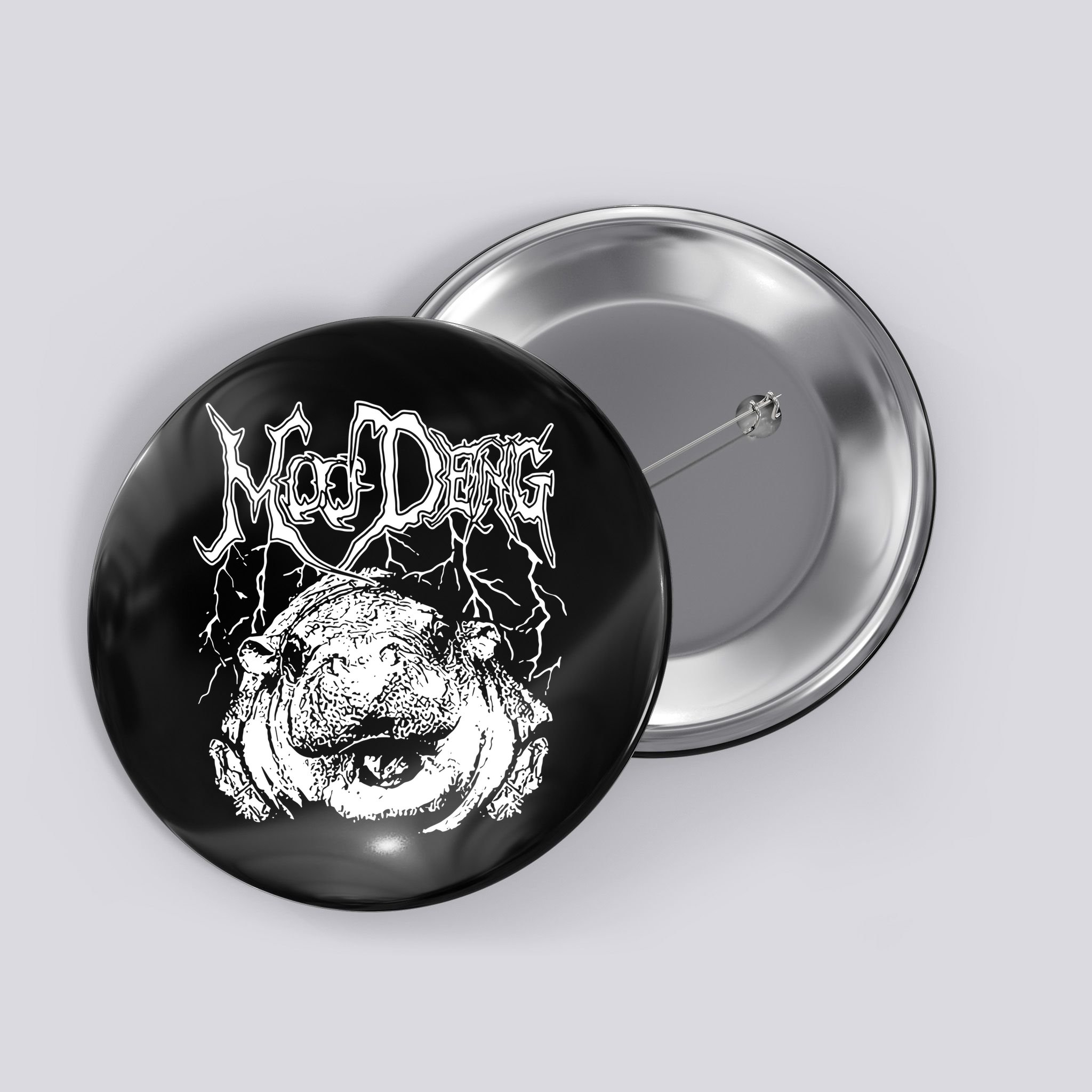 Moo Deng Metal Button