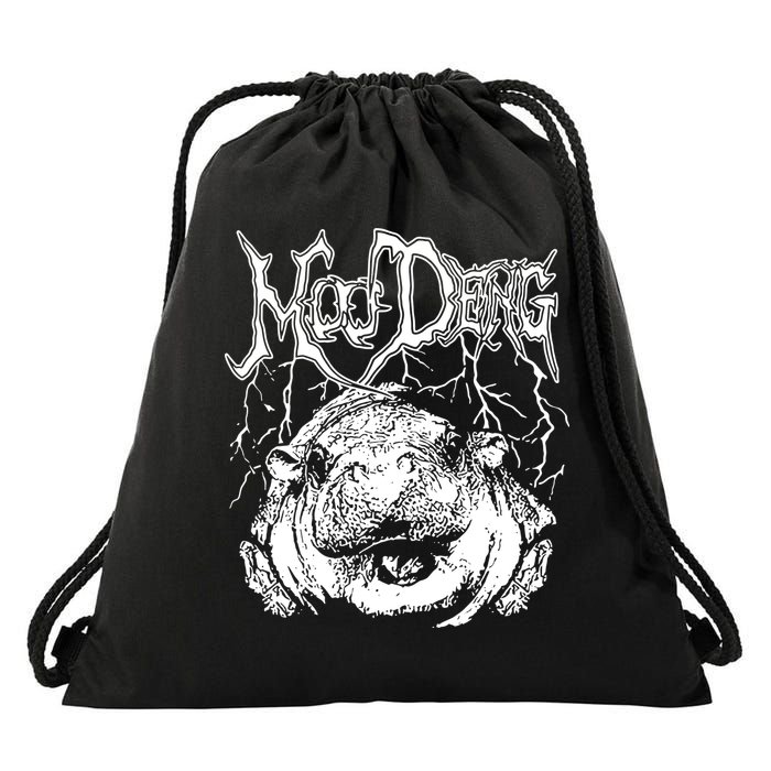 Moo Deng Metal Drawstring Bag