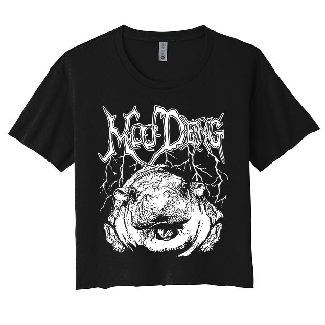 Moo Deng Metal Crop Top