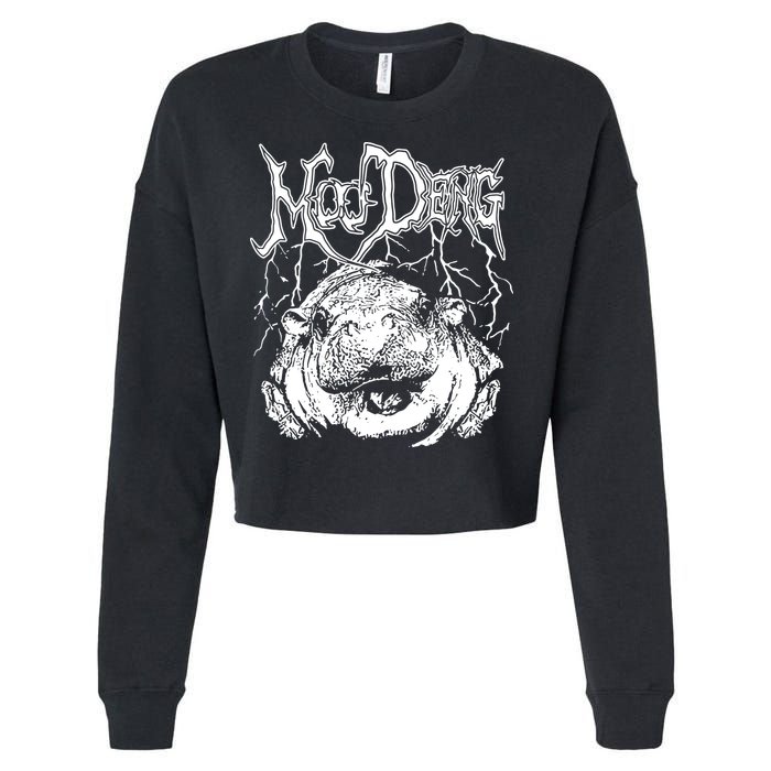Moo Deng Metal Cropped Pullover Crew