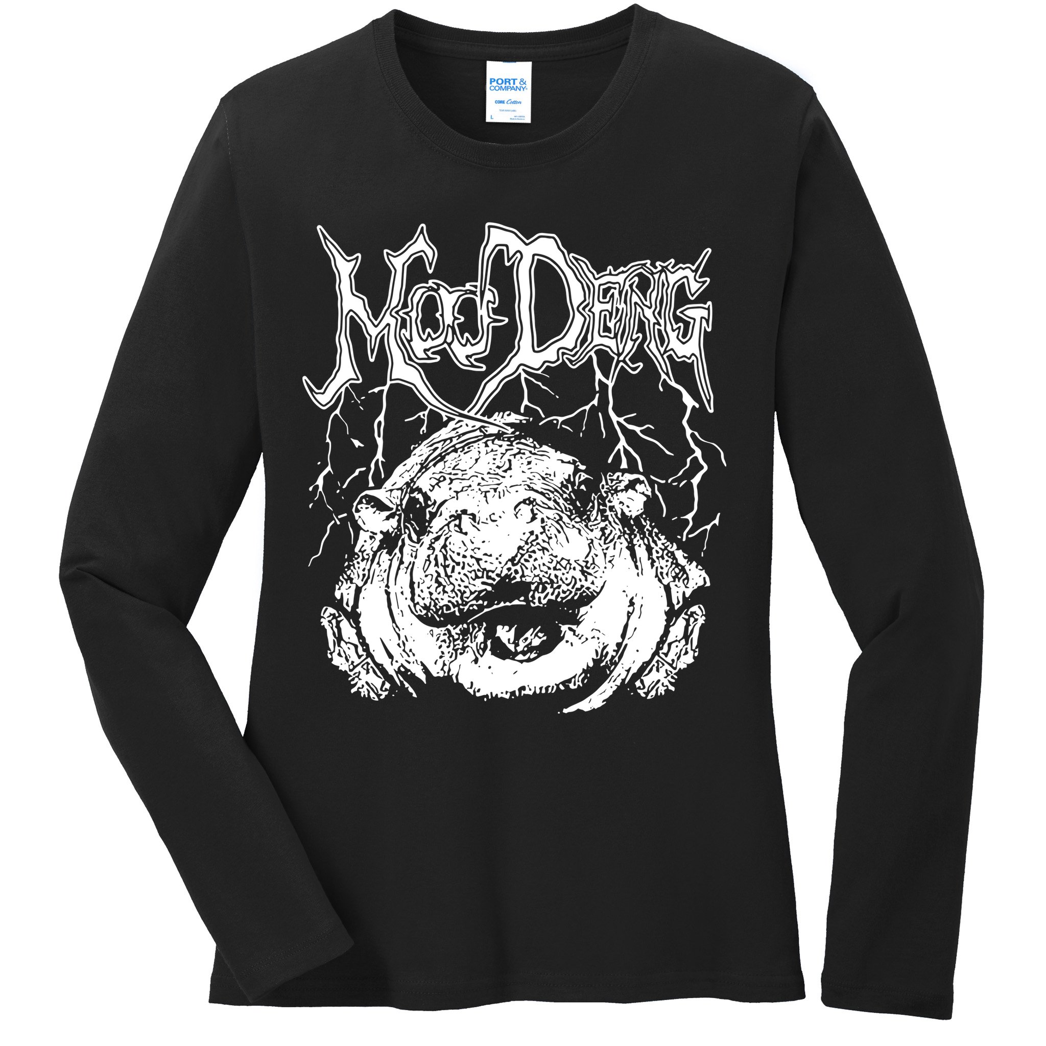 Moo Deng Metal Ladies Long Sleeve Shirt