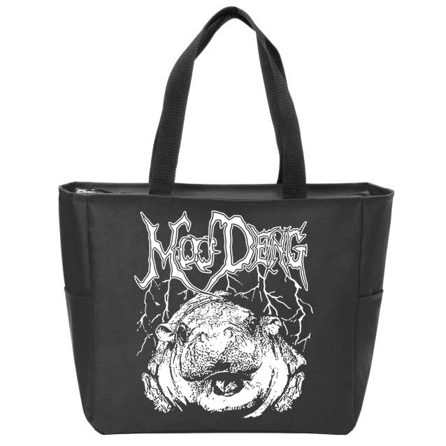 Moo Deng Metal Zip Tote Bag