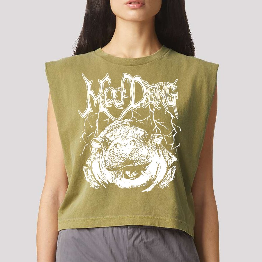 Moo Deng Metal Garment-Dyed Women's Muscle Tee