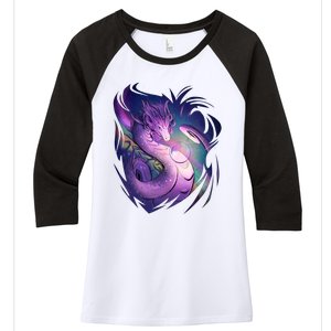 Mystical Dragon Women's Tri-Blend 3/4-Sleeve Raglan Shirt