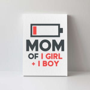 Mothers Day Mom of 1 Girl 1 Boy Tee Gift Daughter Son Canvas