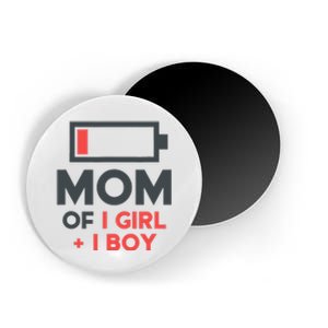 Mothers Day Mom of 1 Girl 1 Boy Tee Gift Daughter Son Magnet