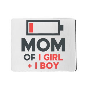 Mothers Day Mom of 1 Girl 1 Boy Tee Gift Daughter Son Mousepad