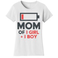 Mothers Day Mom of 1 Girl 1 Boy Tee Gift Daughter Son Women's T-Shirt