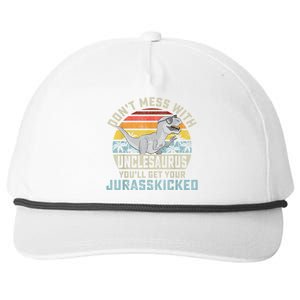 Mens Don't Mess With Unclesaurus You'll Get Jurasskicked Uncle Snapback Five-Panel Rope Hat