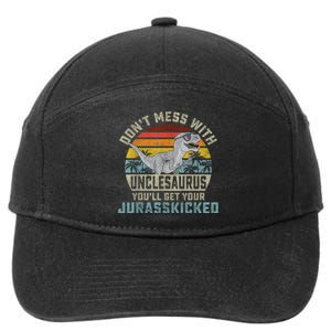 Mens Don't Mess With Unclesaurus You'll Get Jurasskicked Uncle 7-Panel Snapback Hat