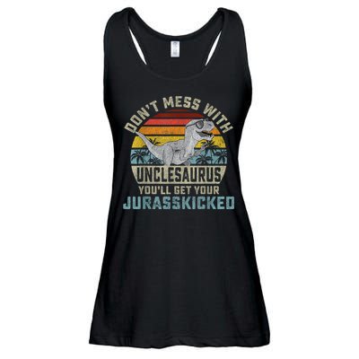 Mens Don't Mess With Unclesaurus You'll Get Jurasskicked Uncle Ladies Essential Flowy Tank