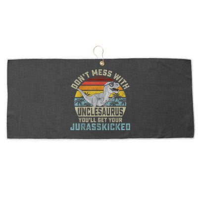 Mens Don't Mess With Unclesaurus You'll Get Jurasskicked Uncle Large Microfiber Waffle Golf Towel