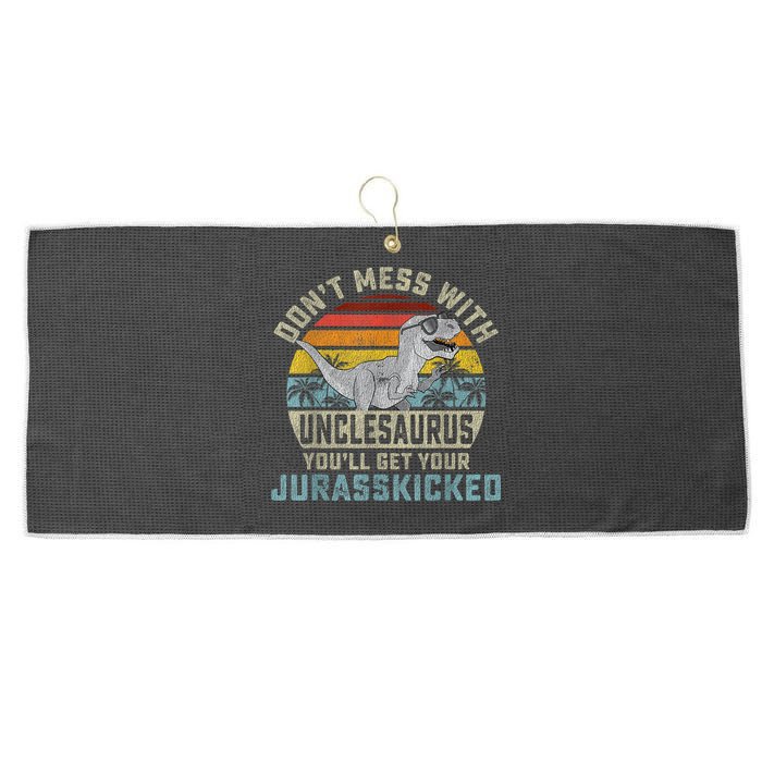 Mens Don't Mess With Unclesaurus You'll Get Jurasskicked Uncle Large Microfiber Waffle Golf Towel