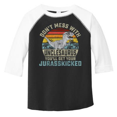 Mens Don't Mess With Unclesaurus You'll Get Jurasskicked Uncle Toddler Fine Jersey T-Shirt