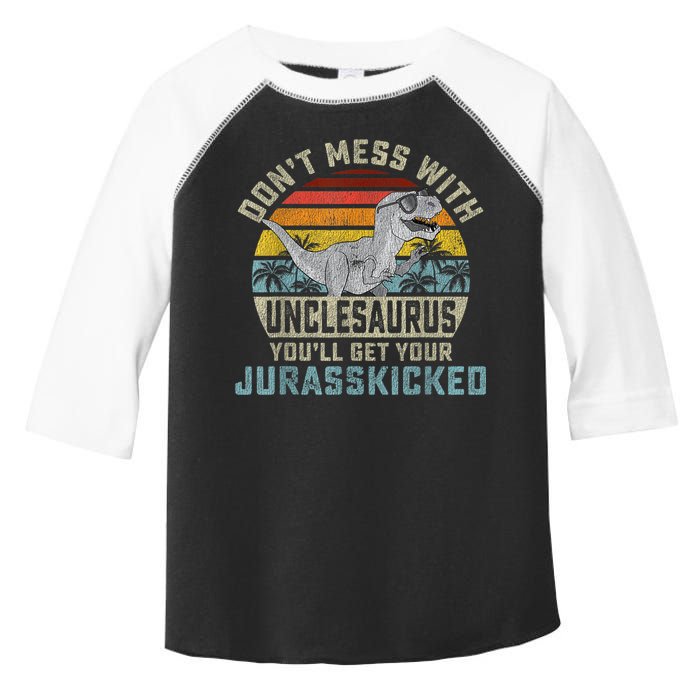 Mens Don't Mess With Unclesaurus You'll Get Jurasskicked Uncle Toddler Fine Jersey T-Shirt