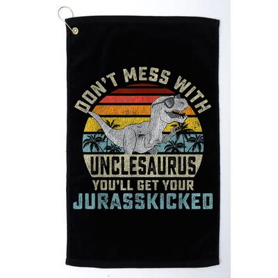 Mens Don't Mess With Unclesaurus You'll Get Jurasskicked Uncle Golf Towel
