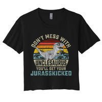 Mens Don't Mess With Unclesaurus You'll Get Jurasskicked Uncle Crop Top