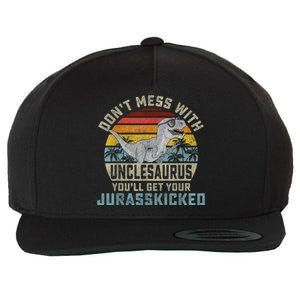 Mens Don't Mess With Unclesaurus You'll Get Jurasskicked Uncle Wool Snapback Cap