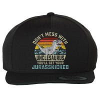 Mens Don't Mess With Unclesaurus You'll Get Jurasskicked Uncle Wool Snapback Cap