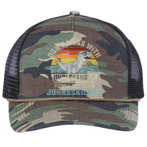 Mens Don't Mess With Unclesaurus You'll Get Jurasskicked Uncle Retro Rope Trucker Hat Cap