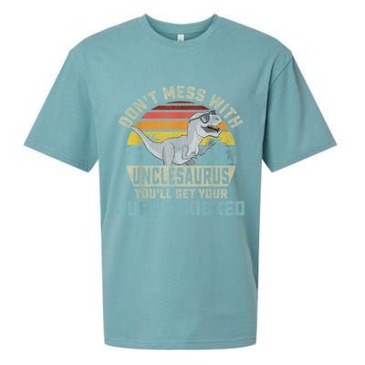 Mens Don't Mess With Unclesaurus You'll Get Jurasskicked Uncle Sueded Cloud Jersey T-Shirt