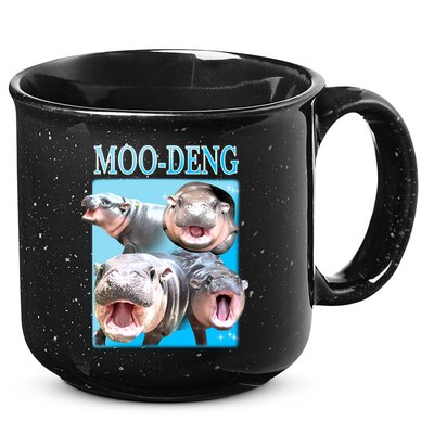 Moo Deng Meme Hippo Funny 15oz Campfire Ceramic Mug