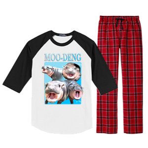 Moo Deng Meme Hippo Funny Raglan Sleeve Pajama Set