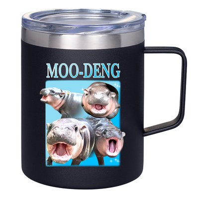 Moo Deng Meme Hippo Funny 12oz Stainless Steel Coffee Mug