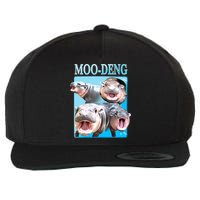 Moo Deng Meme Hippo Funny Wool Snapback Cap