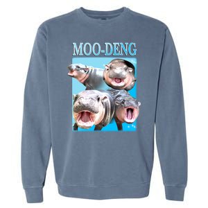 Moo Deng Meme Hippo Funny Garment-Dyed Sweatshirt