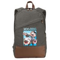 Moo Deng Meme Hippo Funny Cotton Canvas Backpack