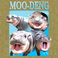 Moo Deng Meme Hippo Funny Garment-Dyed Women's Muscle Tee