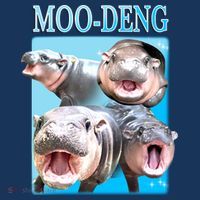 Moo Deng Meme Hippo Funny Doggie Tank