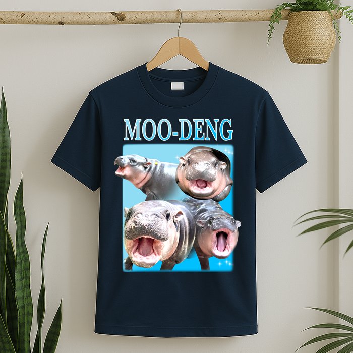 Moo Deng Meme Hippo Funny T-Shirt