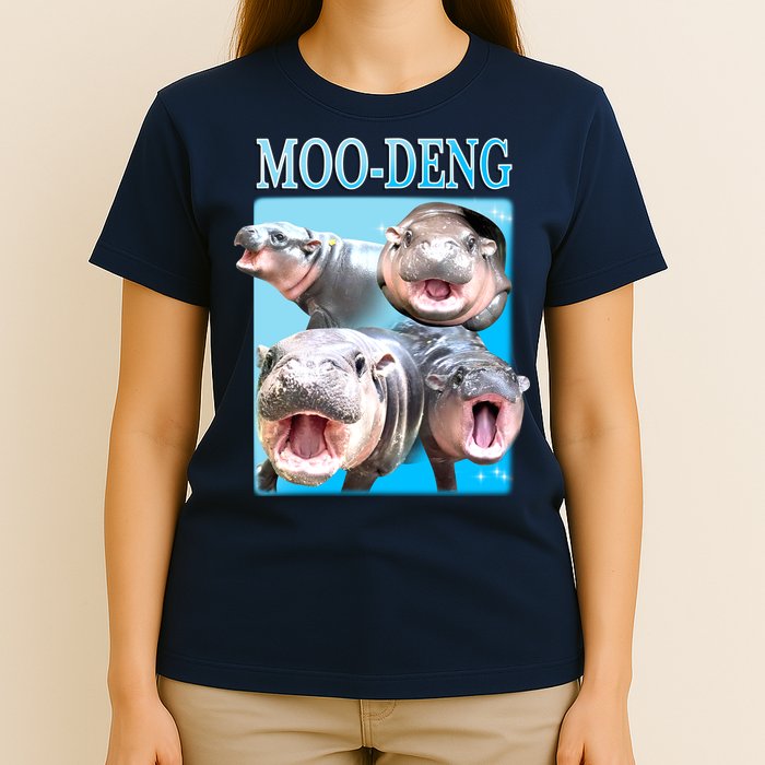 Moo Deng Meme Hippo Funny T-Shirt