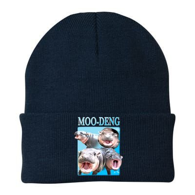 Moo Deng Meme Hippo Funny Knit Cap Winter Beanie