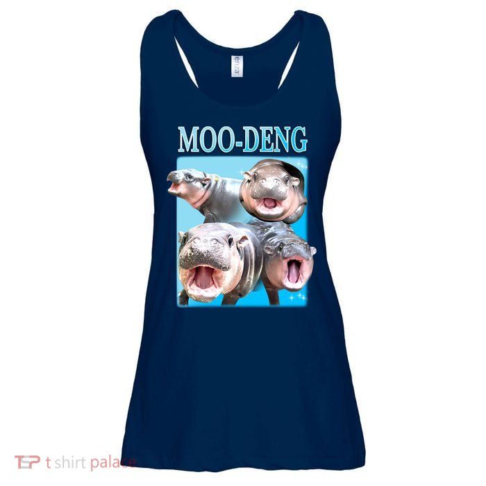 Moo Deng Meme Hippo Funny Ladies Essential Flowy Tank