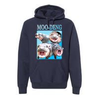 Moo Deng Meme Hippo Funny Premium Hoodie