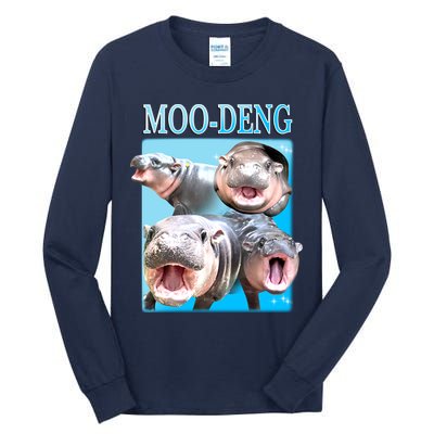 Moo Deng Meme Hippo Funny Tall Long Sleeve T-Shirt