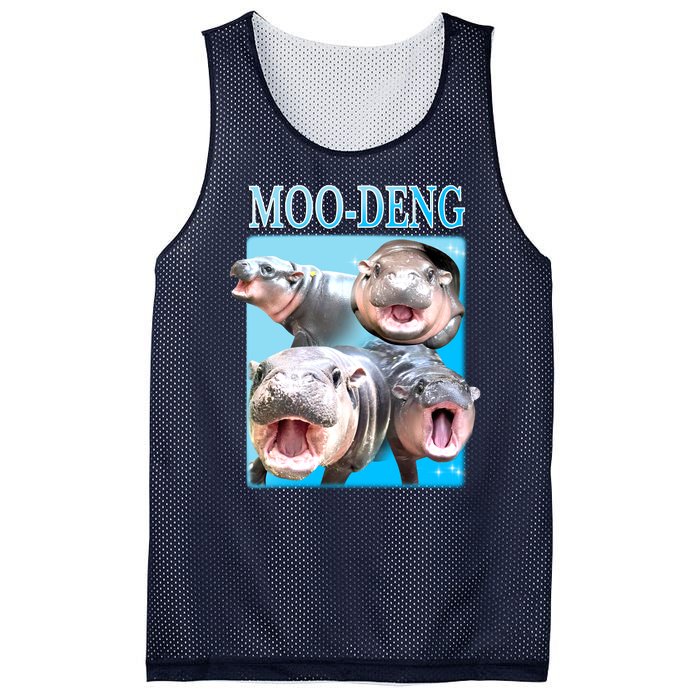 Moo Deng Meme Hippo Funny Mesh Reversible Basketball Jersey Tank