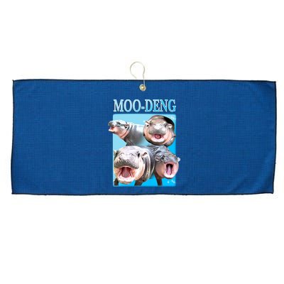 Moo Deng Meme Hippo Funny Large Microfiber Waffle Golf Towel
